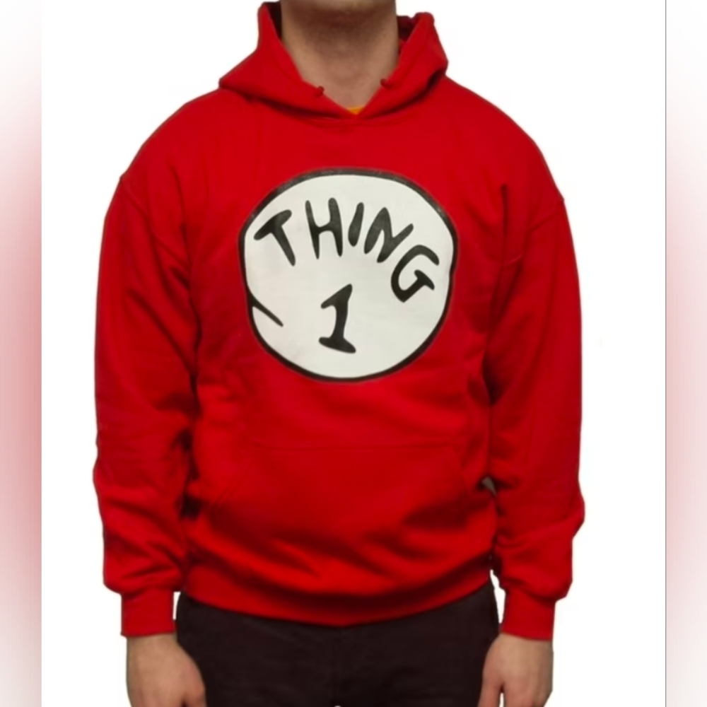 Universal Studios "Thing 1" Red Hoodie With Kangaroo Pocket. Dr.Seuss Character